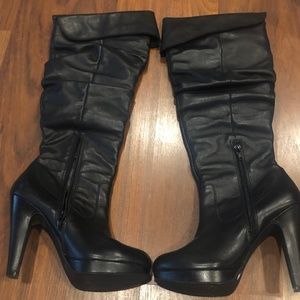 Jessica Simpson Black Leather Knee High Boots